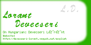 lorant devecseri business card